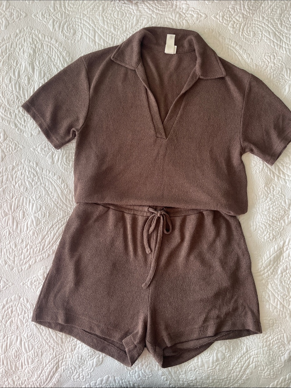H&M  Knit Two-Piece Set in Brown